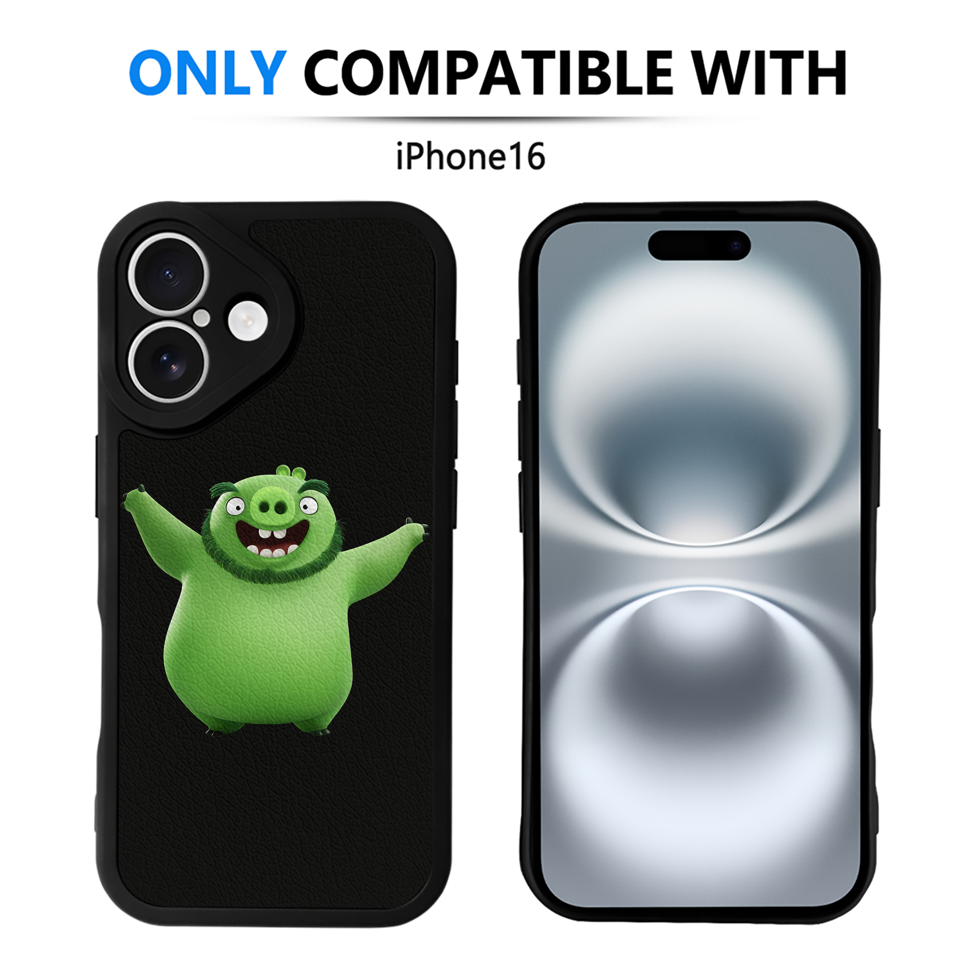 （画像用） Angry Birds アングリーバード 【iPhone 16シリーズ対応】シリコンスマホケース（レザー調） 材質：シリコン